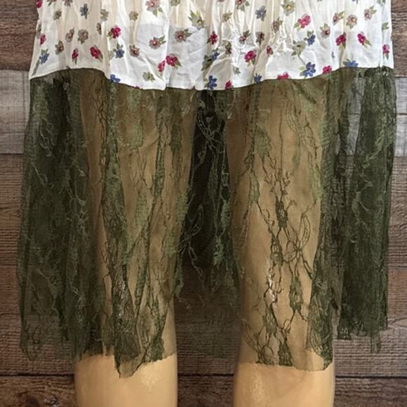 A'reve Sleeveless Midi Dress Floral Green Lace Size Medium - Picture 8 of 10